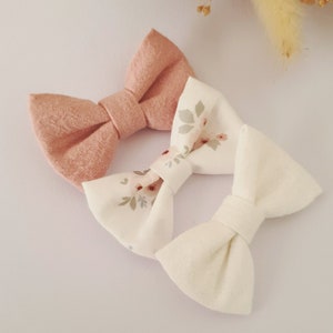 Hair bow set 3pcs // Set of 3 girl hair clips, TRIO Knot Hair Clips, Double gauze, Cotton, Girl gift, baby