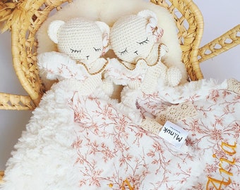 Doudou OURSON personalized Doudou with pacifier attachment