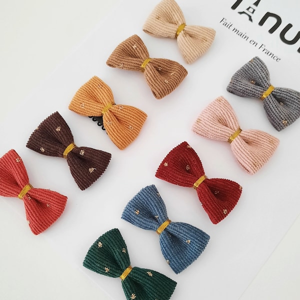 Velvet hair bow, Baby girl hair accessories / Nœud barrette bébé fille, Velvets barrettes sur le pince croco, clic clac ou antiglisse