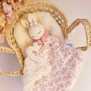 Personalized Rabbit Comforter, Flat Comforter, Birth Gift Idea, Baby Gift