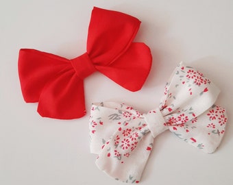 Hair bow set 2pcs, Different support, Gift idea // Duo barrettes, Support différent, Idée cadeau fille