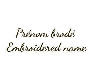 Machine embroidered name, More colors and styles // Prenom brodé en machine, Coloris disponibles