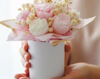 Bouquet di cera profumata, regalo di compleanno/Natale, arredamento per la casa, fragranza di Grasse, cera di soia, disponibile in vari colori e fragranze