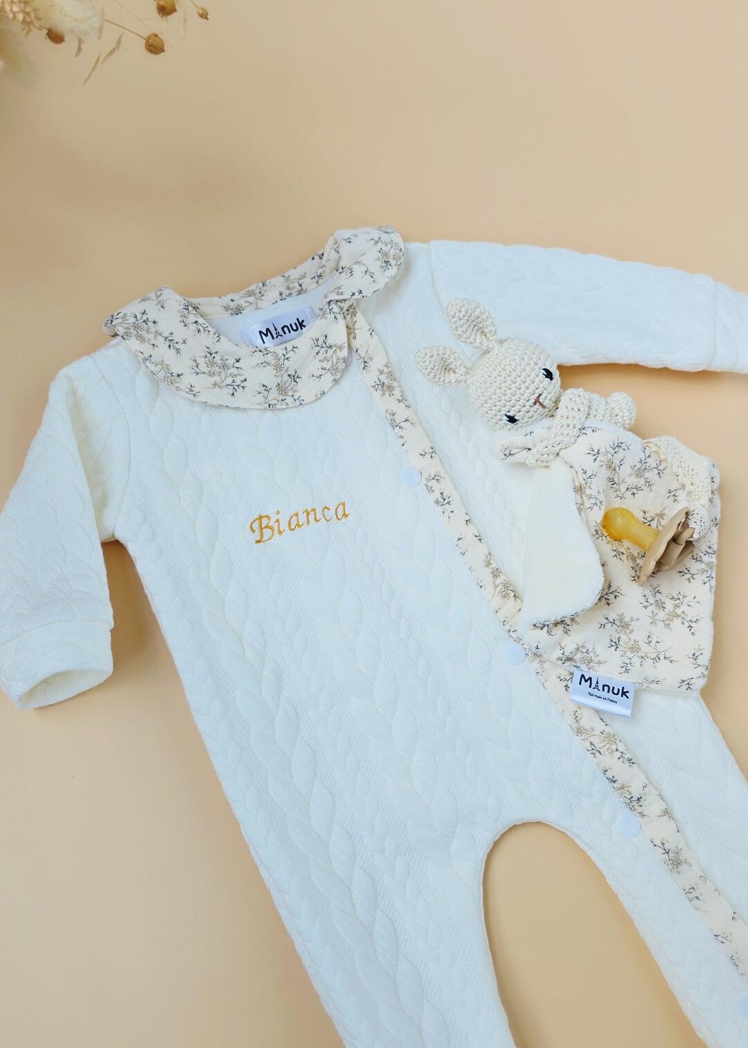 Baby Girl Birth Set, Personalized Mini Rabbit Comforter, Pacifier Clip ...