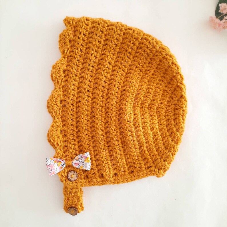 Amigurumi Crochet Bunny With Her Yellow Floral Liberty Of London Bonnet Bebe Beguin Vintage Style Bonnet Au Crochet Bebe Fille Accessories Children S Photo Props