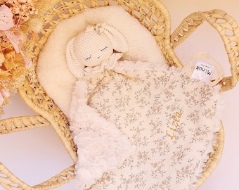 Personalized Bunny Comforter, Flat Comforter, Baby Shower Gift Idea, Baby Gift