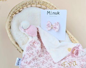 Baby Gift Set, Turtle Comforter, Pacifier Clip, Baby Headband // Colors available upon request