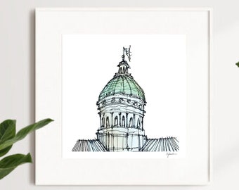 St. Louis Skyline Old Courthouse, Architecture Detail, Printable Art, Home Décor, Art Print