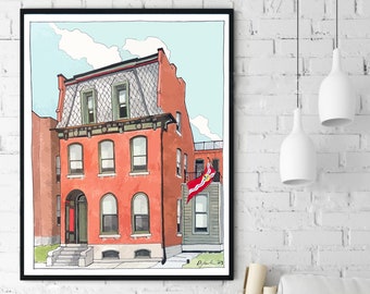 Custom Drawing of Your House, Custom Drawing of Your Favorite Building