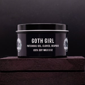 Goth Girl Scented Candle - Free Shipping | Soy Candles | Plant Based | Patchouli | Cloves | Despair | Black Soul Bride | Premium Goth