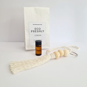 ECO FRESHLY! Natural Wooden Macrame Car Air Fresheners / Aromatherapy / Essential Oils / Eco Friendly / Fragrance / The Blossom Hut