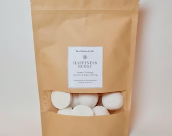 Aromatherapie douchestomers / VEGAN / Handgemaakt / Etherische oliën / 10 mini / fizzers / bombs / mood / Spa cadeau Pucks / Verwennerij / Tabletten