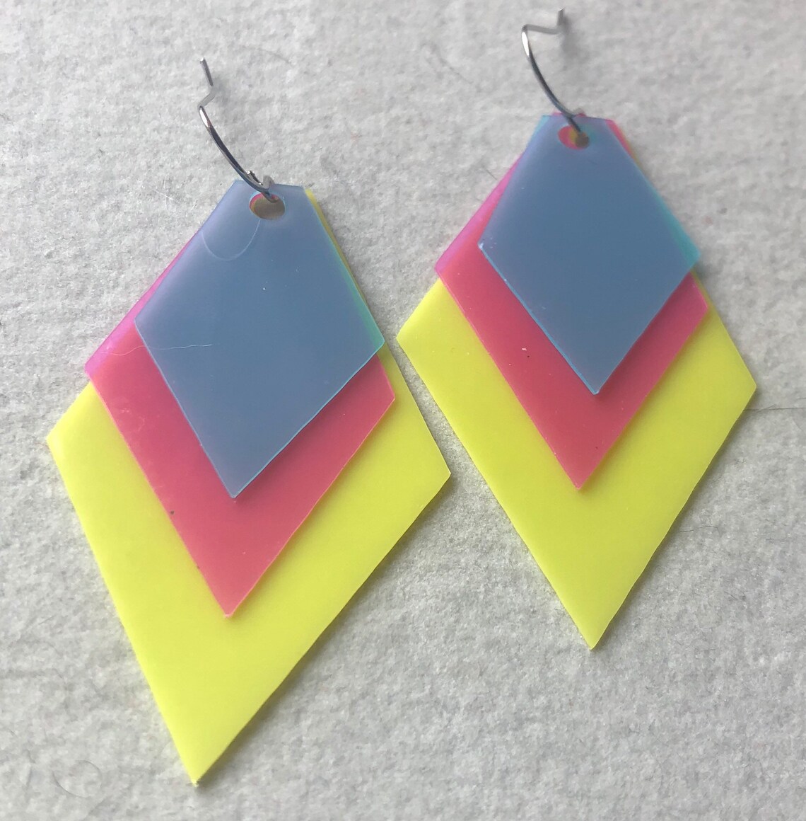 Waterproof Triple Diamond Jelly Earrings Etsy