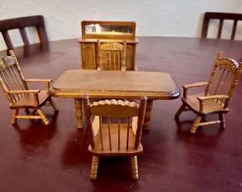 Miniature Hand crafted Dinning Room Set for Dolls House