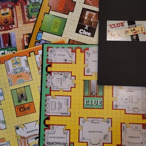 Vintage standard CLUE game boards, (pre-2000), replacement or crafts
