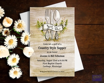 Join Us - Rustic Style Church Meal Invitation