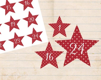 Advent calendar numbers * Stars * Paper sticker * A4 sheets * Desired color