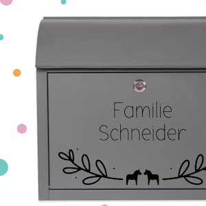 Aufkleber für Briefkasten * Namensaufkleber * 2 Größen * Dalapferdchen * Schwedenliebe