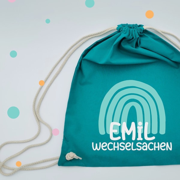 Rucksack * Turnbeutel * mit Namen & Regenbogen