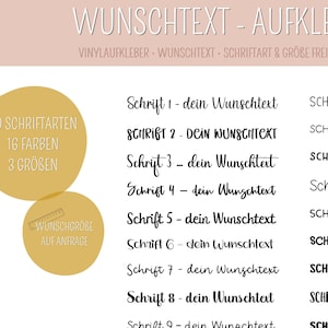 Wunschtext Aufkleber personalisiert | Vinylaufkleber | Schriftzug | Name | Etikett | Dekoaufkleber | Beschriftung | versch. Farben & Größen