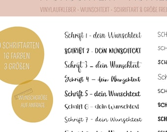 Wunschtext Aufkleber personalisiert | Vinylaufkleber | Schriftzug | Name | Etikett | Dekoaufkleber | Beschriftung | versch. Farben & Größen