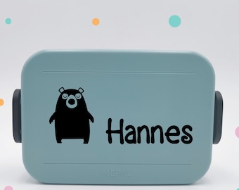 Sticker for bread box * with name and bear * desired color *