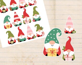 Sticker sheet A4 * Christmas gnomes * Paper stickers * Stickers
