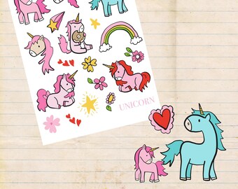 Sticker sheet A4 * Unicorn * Paper sticker * Sticker