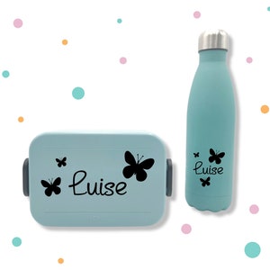 Bread box sticker * Sticker for bread box & bottle * with name and butterflies * Desired color *