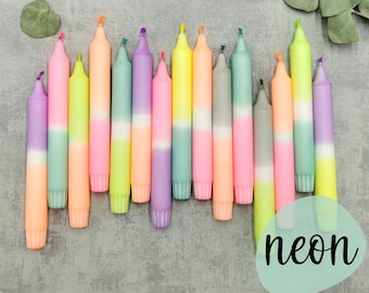 Neonkaars * dip dye kaars * handgedoopte kaars * afzonderlijk of in een set * kleurrijke kaarsen