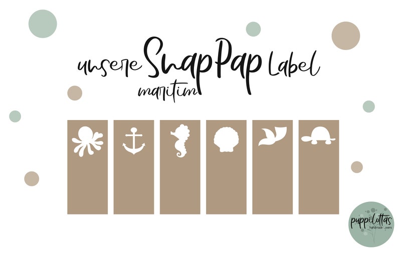 SnapPap Label 3cm x 1,5cm vegan Lederoptik verschiedene Motive Bild 10
