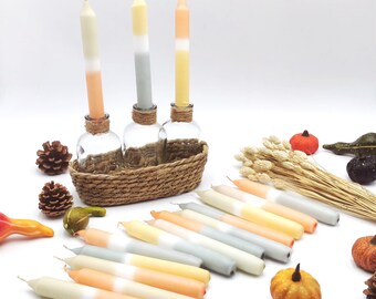 Herbstkerze * dip dye Kerze * Kerze handgetunkt  * einzeln oder im Set * bunte Kerzen
