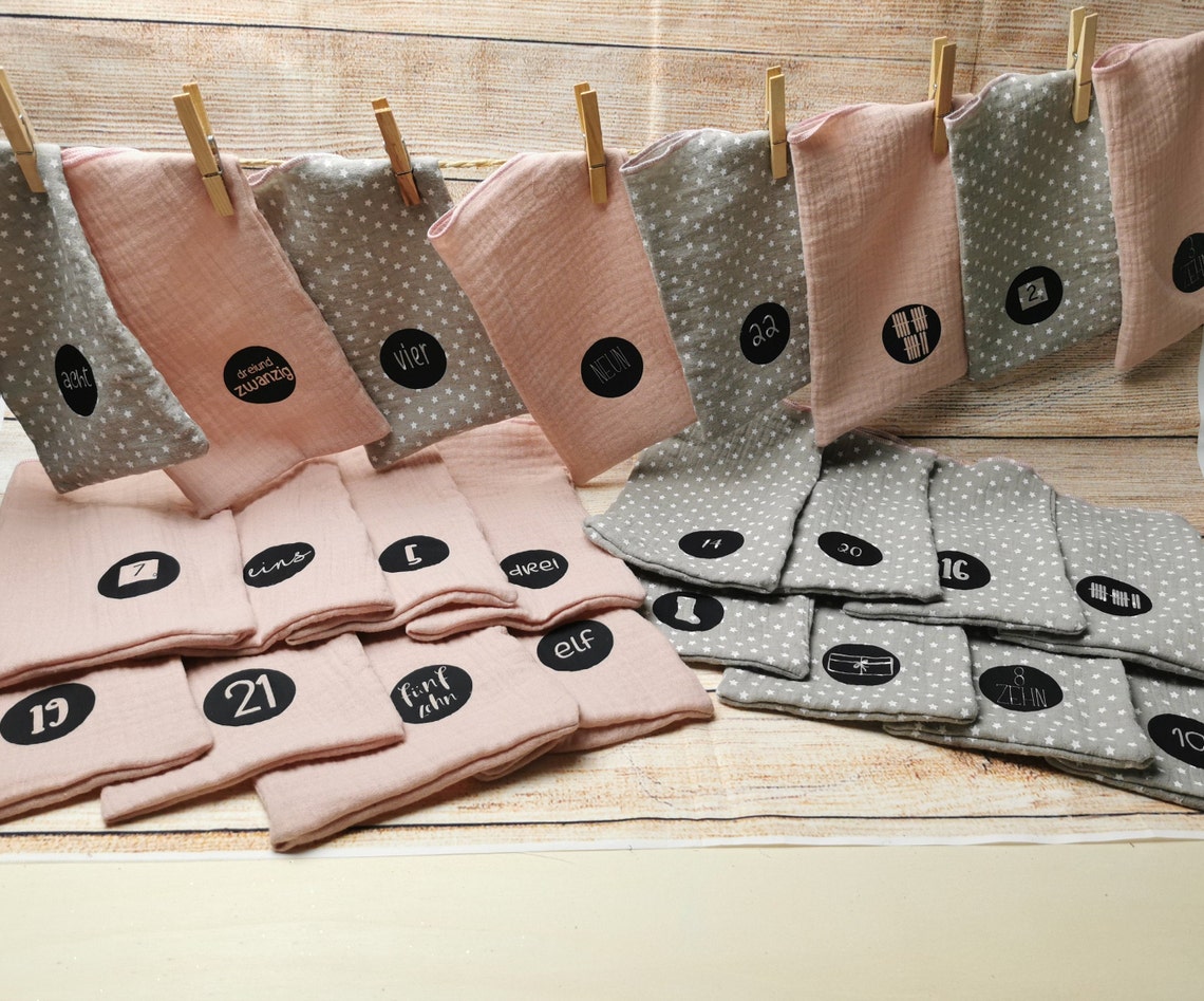 Advent calendar from muslin 24 bags with numbers Etsy