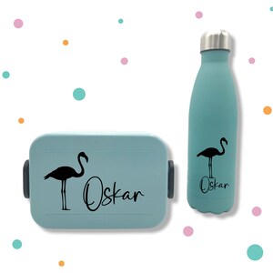 Bread box sticker * sticker for bread box & bottle * with name and flamingo * desired color *