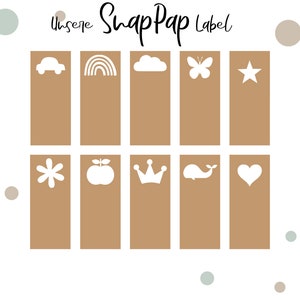 SnapPap Label 3cm x 1,5cm vegan Lederoptik verschiedene Motive Bild 7