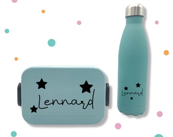 Sticker for bread box & bottle * with name and stars * desired color *
