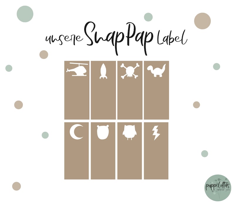 SnapPap Label 3cm x 1,5cm vegan Lederoptik verschiedene Motive Bild 9