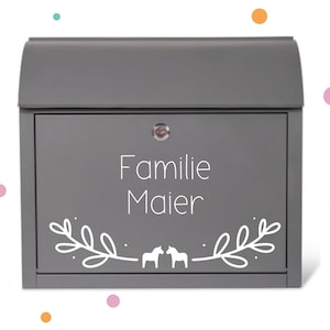 Sticker voor brievenbus * Naamsticker * 2 maten * Dala paard * Zweden liefde