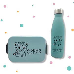Adesivo per scatola del pane e bottiglia * con nome e leopardo * colore desiderato *