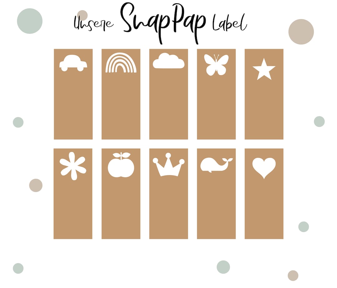 Snappap Label 7 Cm X 3 Cm Vegan Leather Look Various Motifs - Etsy