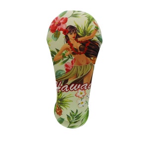 Hawaiianische Retro-Hula-Girl-Schlägerkopfbezüge für Driver, Fairway, Hybridgrößen oder passendes Handtuch von BeeJo&#39;s Golf. Alles separat erhältlich
