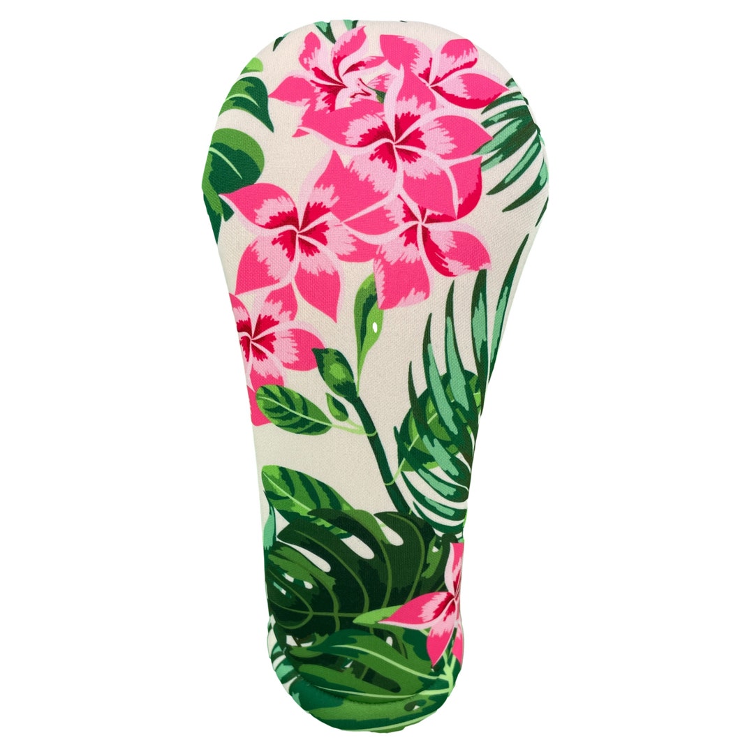 Hawaiian Hot Pink Flowers Golf Club Headcovers W/ Corresponding Number