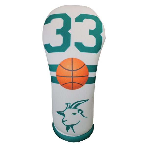 Teal/White #33-Basketball: G.O.A.T Collection-BEEJO’S Golf Club Headcovers for Driver, Fairway, Hybrid Sizes