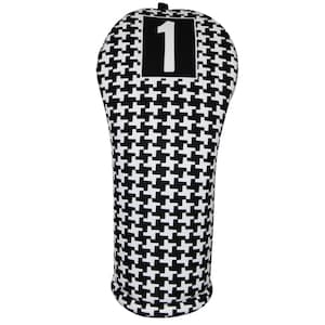 Black & White Hahnentritt - Golf Club - Headcovers für Damen: Erhältlich als Racer, Fairway, Hybrid oder mit passendem Towel. Alle separat erhältlich