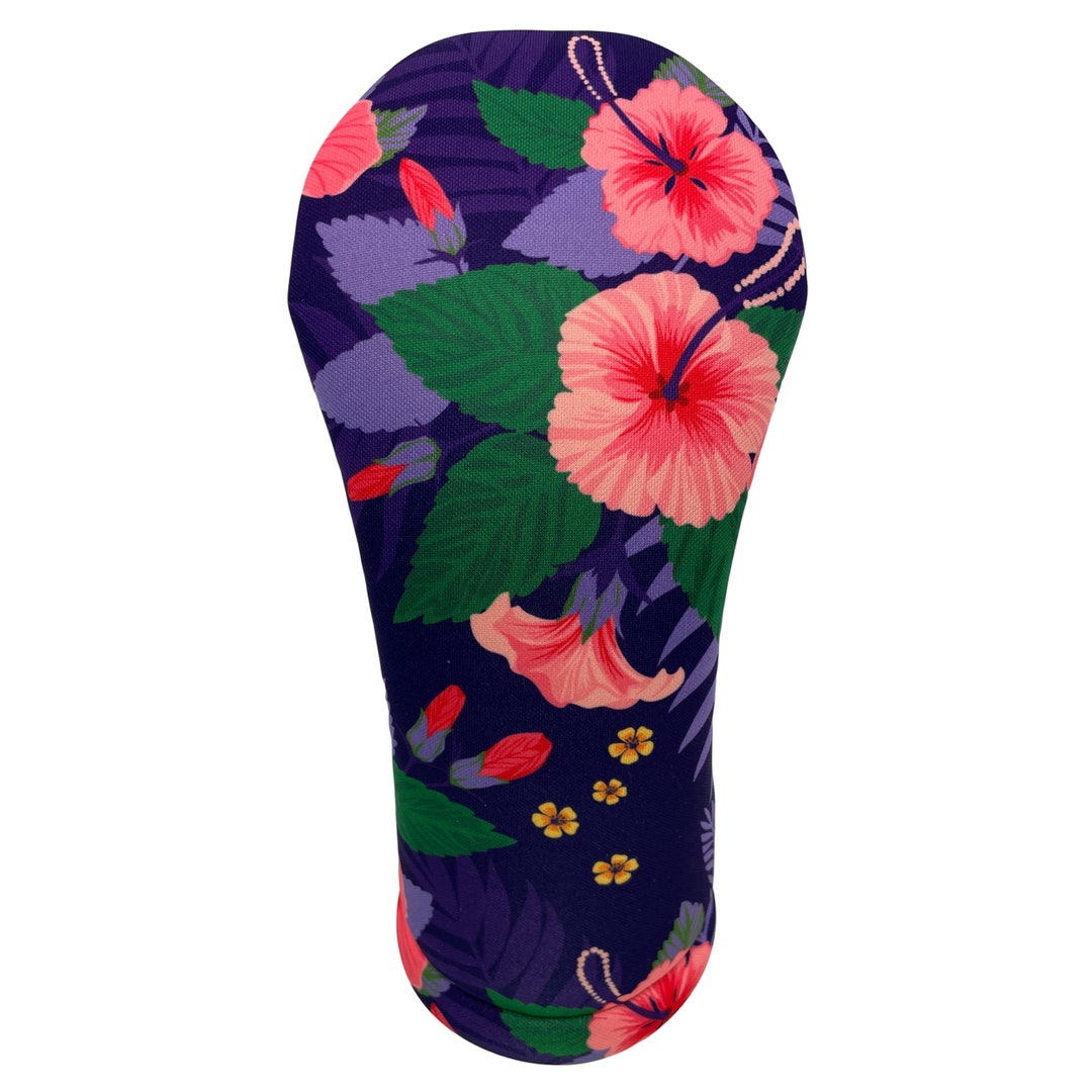 Hawaiian Purple Flowers Golf Club Headcovers W/ Corresponding Number