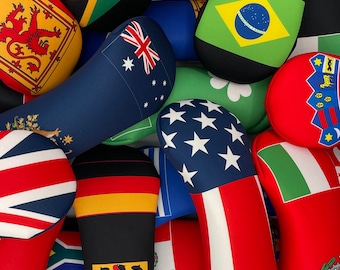 BEEJO’S Golf World Country Flags Club Headcovers for Driver, Fairway, Hybrid Sizes. All Sold Separately