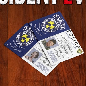 Resident Evil 2 & Resident Evil 3 STARS Cosplay ID Badge Game Accurate Custom Available Jill, Chris, Brad, Leon, Ada Raccoon City image 1