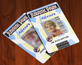 Jurassic Park Cosplay ID Badge - Screen Accurate - Custom Available - - (John Hammond, Ellie Sattler, Alan Grant, Dennis Nedry, Ian Malcolm)
