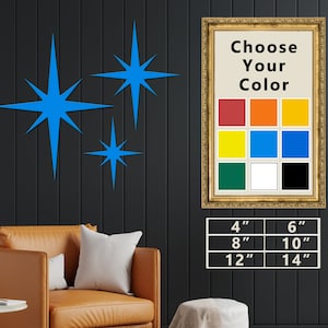 MCM Starburst Sparkle Wall Decor - Midcentury Modern Atomic Age Accent Art - Laser Cut Acrylic Lucite - Abstract Retro Vintage Home Design
