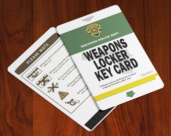 Resident Evil Weapons Locker Key Card - Raccoon City Police Department (R.P.D.) - Cosplay ID Badge - Game Accurate